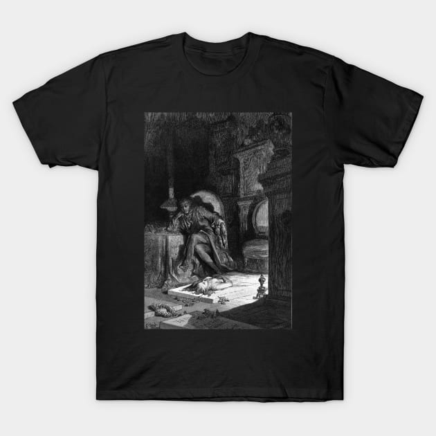 The Raven - Gustave Dore T-Shirt by forgottenbeauty